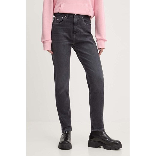 Tommy Jeans jeansy damskie kolor czarny DW0DW19249 ze sklepu ANSWEAR.com w kategorii Jeansy damskie - zdjęcie 174126923