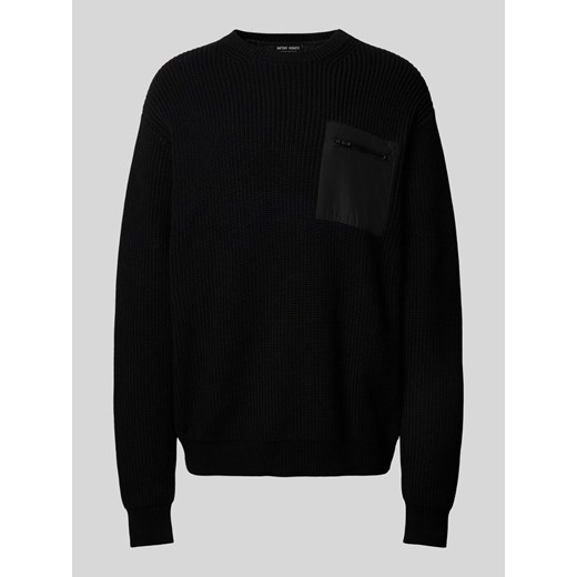 Sweter z dzianiny z kieszenią na piersi ze sklepu Peek&Cloppenburg  w kategorii Swetry męskie - zdjęcie 174127671
