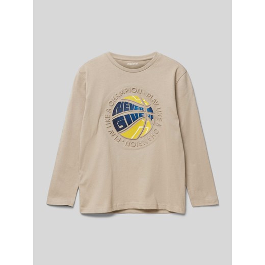 Bluzka z długim rękawem i detalem z logo ze sklepu Peek&Cloppenburg  w kategorii T-shirty chłopięce - zdjęcie 174127811