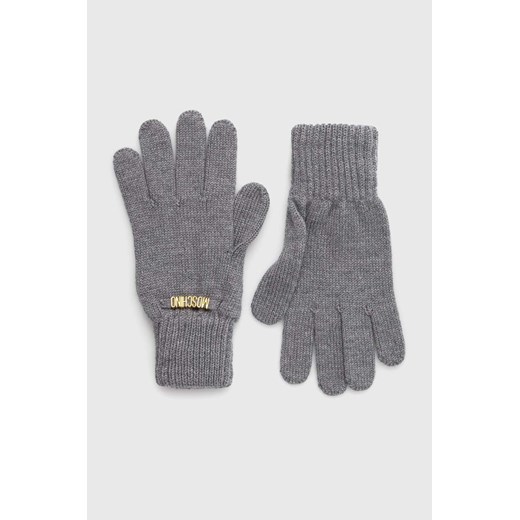 Moschino rękawiczki wełniane kolor szary M2973 65379 ze sklepu ANSWEAR.com w kategorii Rękawiczki damskie - zdjęcie 174128543