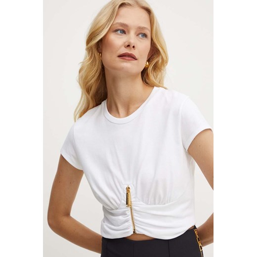 Elisabetta Franchi t-shirt bawełniany damski kolor biały MA00846E2 Elisabetta Franchi 38 ANSWEAR.com