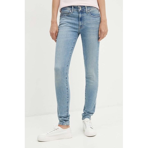 Levi&apos;s jeansy 711 DOUBLE BUTTON damskie kolor niebieski ze sklepu ANSWEAR.com w kategorii Jeansy damskie - zdjęcie 174130613