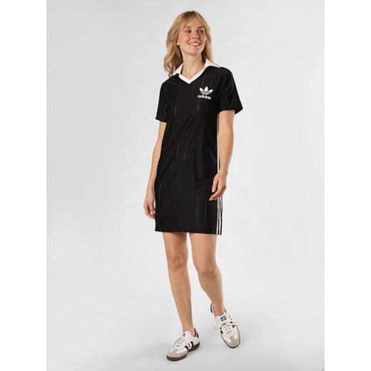 adidas Originals Sukienka damska Kobiety Sztuczne włókno czarny w paski ze sklepu vangraaf w kategorii Sukienki - zdjęcie 174132634