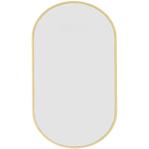 Złote lustro owalne minimalistyczne 100x50 cm F0-T79 ze sklepu Edinos.pl w kategorii Lustra - zdjęcie 174137000