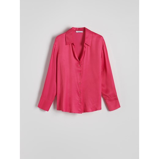 Reserved - Satynowa koszula z wiskozy - fuksja Reserved XS Reserved