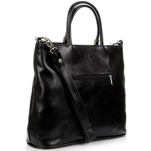 DAN-A T280 czarna torebka skórzana damska elegancka skorzana-com czarny glamour