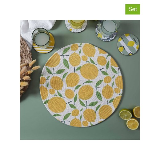Garden Spirit Podkładki stołowe (2 szt.) w kolorze żółtym - Ø 38 cm ze sklepu Limango Polska w kategorii Podkładki na stół - zdjęcie 174142412