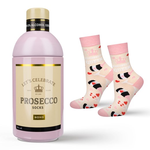 Skarpetki damskie SOXO Prosecco w butelce ze sklepu Sklep SOXO w kategorii Skarpetki damskie - zdjęcie 174144104