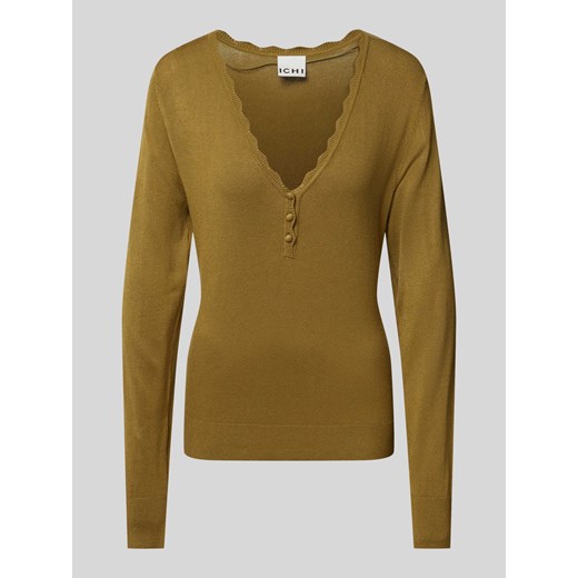 Sweter z dzianiny z dekoltem w serek model ‘DIANE’ ze sklepu Peek&Cloppenburg  w kategorii Swetry damskie - zdjęcie 174146280