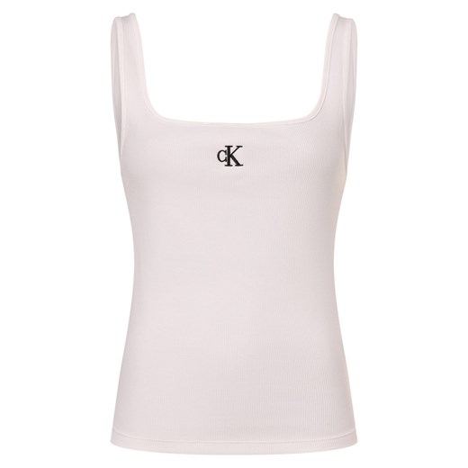 Calvin Klein Jeans Top damski Kobiety Bawełna biały jednolity ze sklepu vangraaf w kategorii Bluzki damskie - zdjęcie 174146722