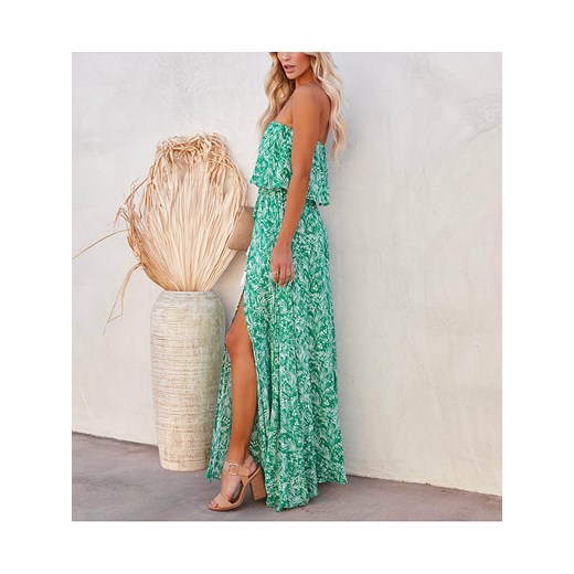 Sukienka La Angels z dekoltem w serek maxi 