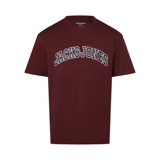 Jack & Jones Koszulka męska - JJECaleb Mężczyźni Bawełna bakłażanowy nadruk ze sklepu vangraaf w kategorii T-shirty męskie - zdjęcie 174150014