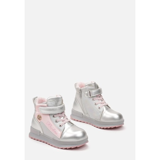 Buty zimowe dziecięce Born2be sznurowane z napisami