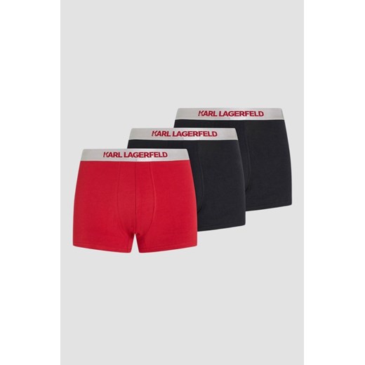KARL LAGERFELD Komplet czarno-czerwonych bokserek Metallic 3PACK, Rozmiar S ze sklepu outfit.pl w kategorii Majtki męskie - zdjęcie 174152450