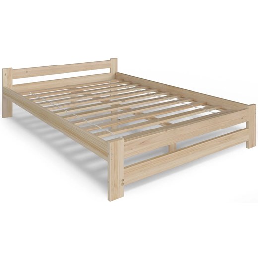 Minimalistyczne łóżko z drewna sosnowego 140x200 F9-P05 ze sklepu Edinos.pl w kategorii Łóżka i materace - zdjęcie 174154571