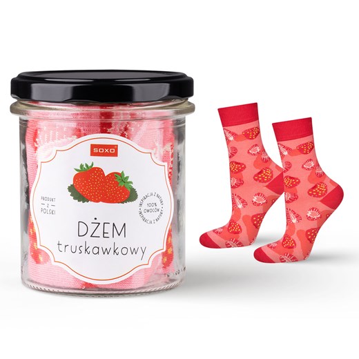 Skarpetki damskie SOXO dżem truskawkowy w słoiku ze sklepu Sklep SOXO w kategorii Skarpetki damskie - zdjęcie 174155063