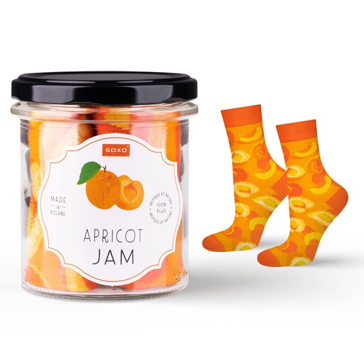 Skarpetki damskie pomarańczowe SOXO apricot jam w słoiku ze sklepu Sklep SOXO w kategorii Skarpetki damskie - zdjęcie 174155190
