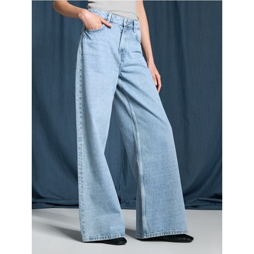 Sinsay - Jeansy wide leg - niebieski ze sklepu Sinsay w kategorii Jeansy damskie - zdjęcie 174156304