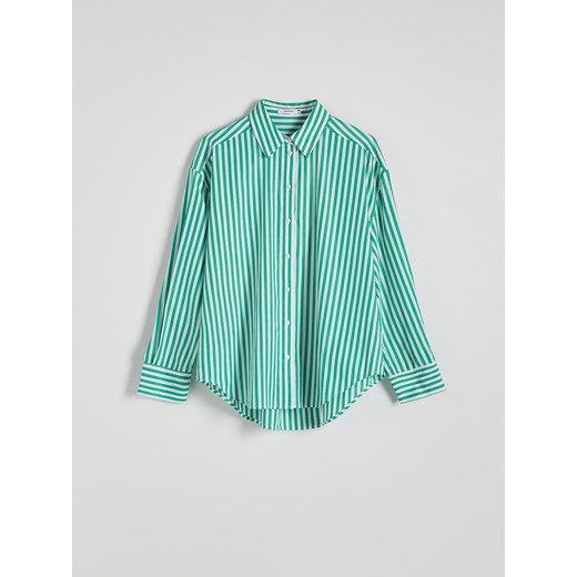 Reserved - Koszula oversize z bawełny - zielony Reserved XL Reserved
