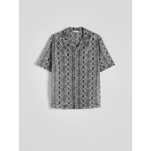 Reserved - Wzorzysta koszula comfort fit - ciemnoszary ze sklepu Reserved w kategorii Koszule męskie - zdjęcie 174158534
