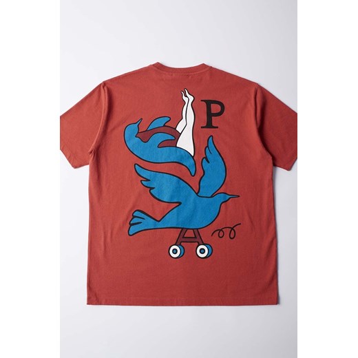 by Parra t-shirt bawełniany Wheeled Bird męski kolor brązowy z nadrukiem 51305 ze sklepu PRM w kategorii T-shirty męskie - zdjęcie 174161292