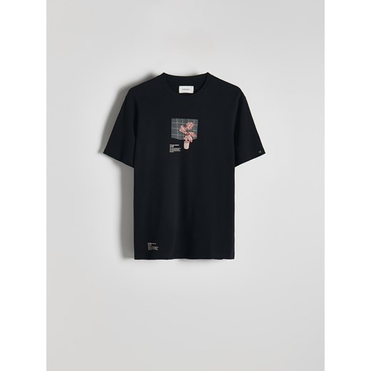 Reserved - T-shirt regular z nadrukiem - ciemnoszary Reserved L Reserved