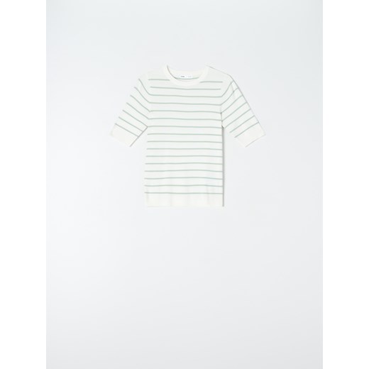 Sinsay - Sweter z krótkim rękawem - zielony Sinsay XXS Sinsay