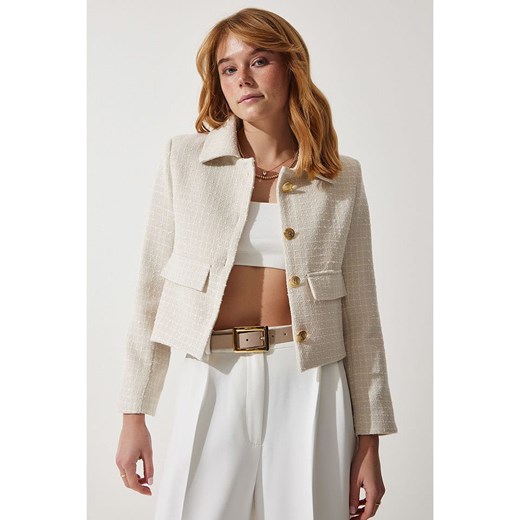 Happiness Istanbul Kardigan w kolorze kremowym ze sklepu Limango Polska w kategorii Swetry damskie - zdjęcie 174166924