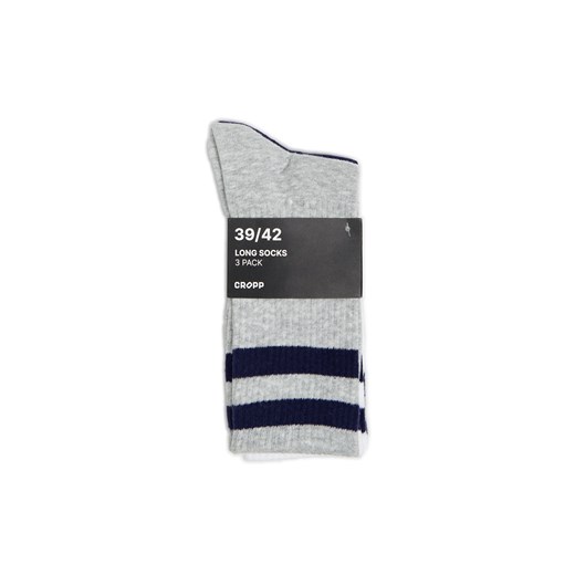 Cropp - 3 pack skarpet w paski - granatowy Cropp 39-42 Cropp