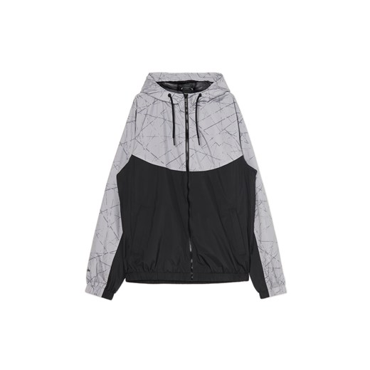 Cropp - Dwukolorowa kurtka z nadrukiem - szary Cropp S Cropp