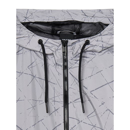 Cropp - Dwukolorowa kurtka z nadrukiem - szary Cropp S Cropp