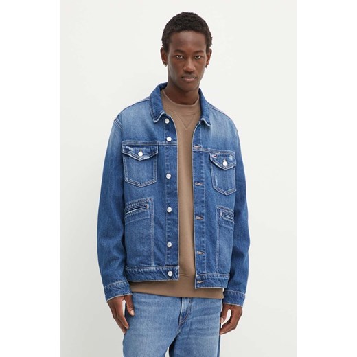 Tommy Jeans kurtka jeansowa męska kolor niebieski przejściowa DM0DM19360 ze sklepu ANSWEAR.com w kategorii Kurtki męskie - zdjęcie 174170153