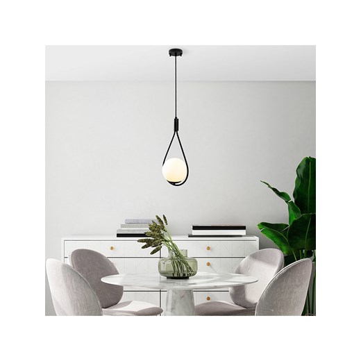 ABERTO DESIGN Lampa wisząca &quot;Gharib&quot; w kolorze czarnym - 136 x 20 cm ze sklepu Limango Polska w kategorii Lampy wiszące - zdjęcie 174171800