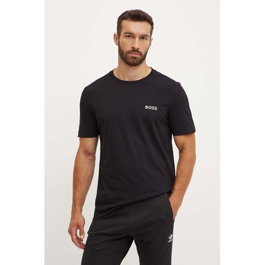 Boss Green t-shirt bawełniany męski kolor czarny gładki 50515620 ze sklepu ANSWEAR.com w kategorii T-shirty męskie - zdjęcie 174174154