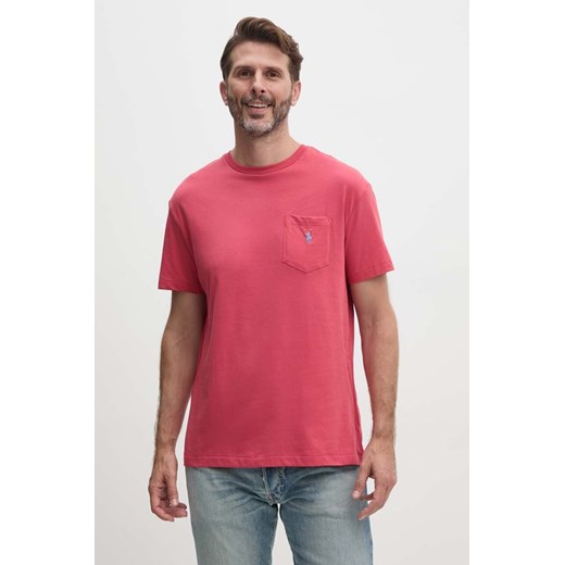 Polo Ralph Lauren t-shirt bawełniany męski kolor czerwony gładki 710704248 ze sklepu ANSWEAR.com w kategorii T-shirty męskie - zdjęcie 174174163
