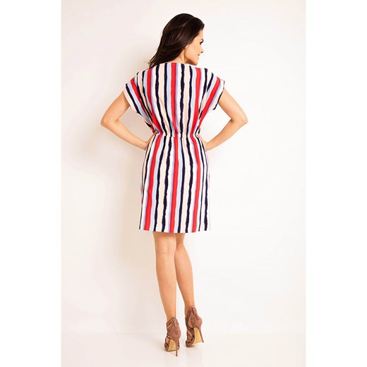Sukienka AWAMA mini z okrągłym dekoltem z krótkim rękawem
