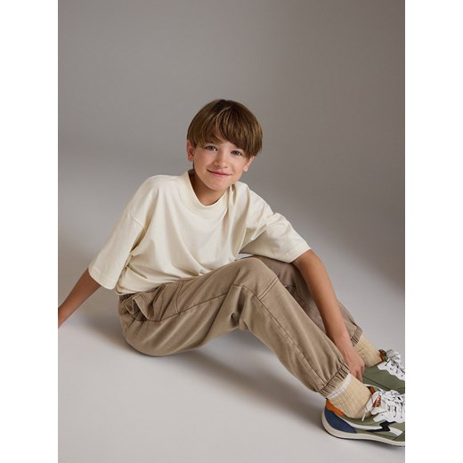 Reserved - Joggery z efektem sprania - brązowy ze sklepu Reserved w kategorii Spodnie chłopięce - zdjęcie 174176921