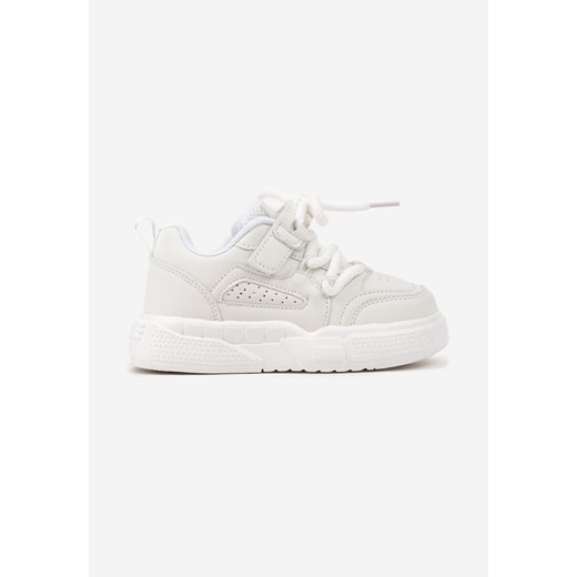 Białe Płaskie Buty Sportowe Sneakersy z Perforacją i Skórzaną Wkładką Mareria ze sklepu born2be.pl w kategorii Buty sportowe dziecięce - zdjęcie 174177281