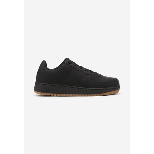 Czarne Płaskie Sznurowane Buty Sportowe Sneakersy na Tłoczonej Podeszwie Milivina ze sklepu born2be.pl w kategorii Buty sportowe męskie - zdjęcie 174177323