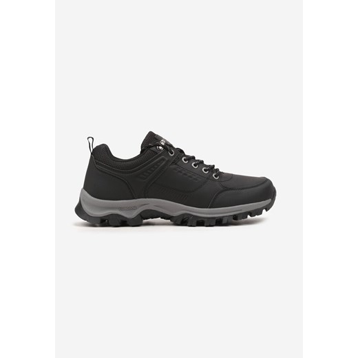 Czarne Płaskie Sznurowane Buty Trekkingowe Evilore ze sklepu born2be.pl w kategorii Buty trekkingowe męskie - zdjęcie 174177332