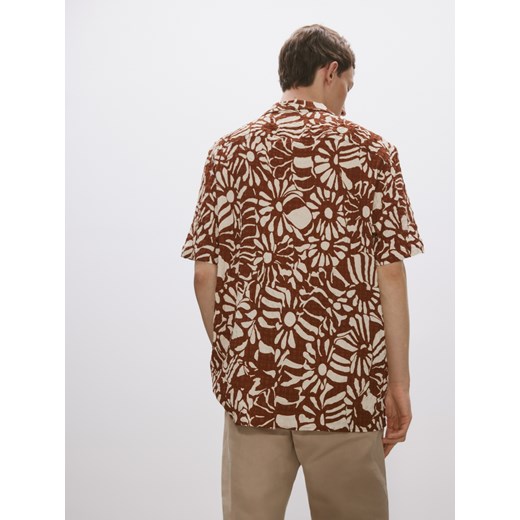 Reserved - Wzorzysta koszula comfort fit - ciemnobrązowy Reserved L Reserved