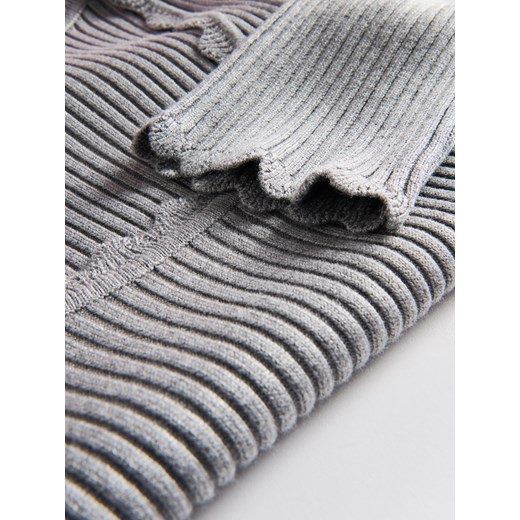 Reserved - Prążkowana bluzka z wiskozy - jasnoszary Reserved XL Reserved