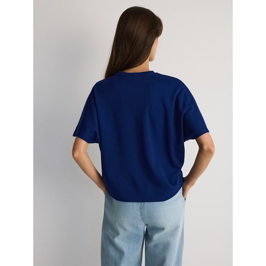 Reserved - T-shirt kimono z modalem - granatowy Reserved M Reserved