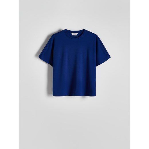 Reserved - T-shirt kimono z modalem - granatowy Reserved M Reserved