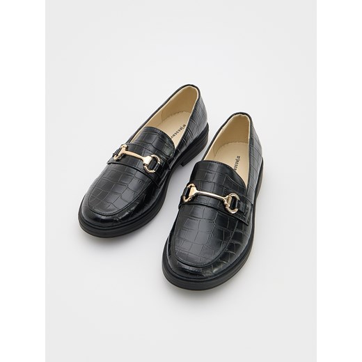 Reserved - Loafersy z ozdobną klamrą - czarny ze sklepu Reserved w kategorii Półbuty dziecięce - zdjęcie 174180011