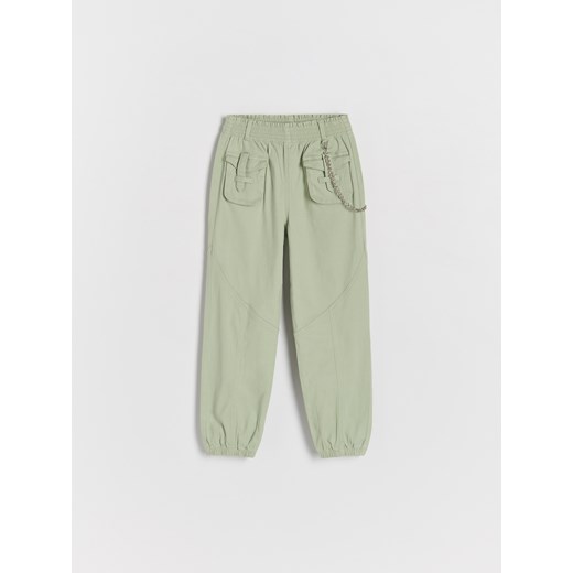 Reserved - Spodnie z łańcuszkiem - jasnozielony Reserved 122 (6-7 lat) Reserved