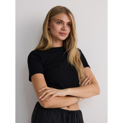 Reserved - Bawełniany t-shirt - czarny Reserved L Reserved