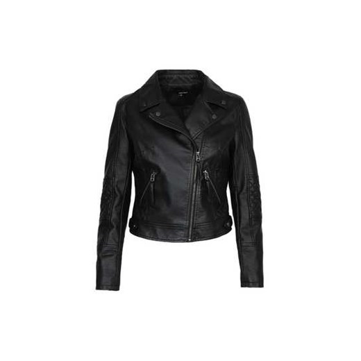 Black Leather Jacket with Diagonal Zip tally-weijl  kurtki