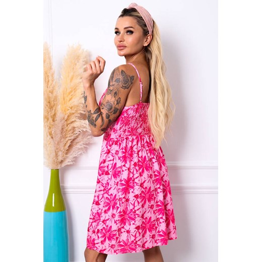 SUKIENKA MINI W KWIATY Z WIĄZANIEM- RÓŻOWA Olika M/L olika.com.pl