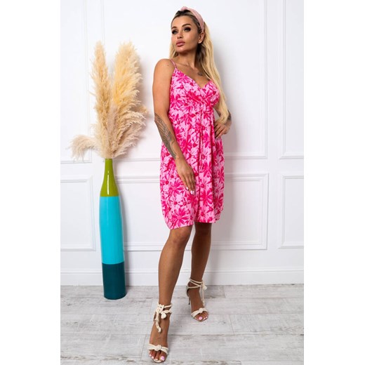SUKIENKA MINI W KWIATY Z WIĄZANIEM- RÓŻOWA Olika XL/XXL olika.com.pl
